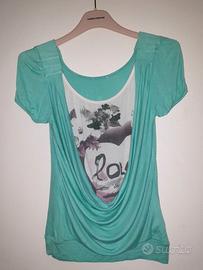 Maglietta maniche corte acquamarina ragazza