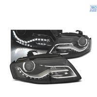 FARI AUDI A4 B8 07-11 LUCE DIURNA DRL SFONDO NERO