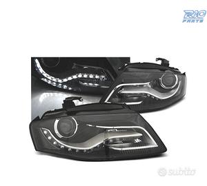 FARI AUDI A4 B8 07-11 LUCE DIURNA DRL SFONDO NERO