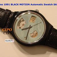 OROLOGIO AUTOMATICO VINTAGE SWATCH BLACK MOTION