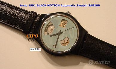 OROLOGIO AUTOMATICO VINTAGE SWATCH BLACK MOTION