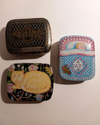 3 scatoline in latta da collezione