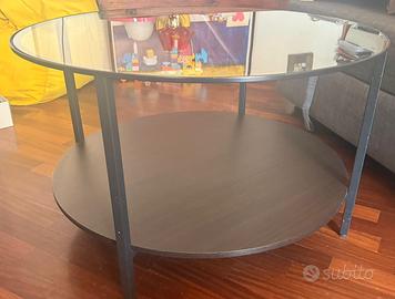Tavolino VITTSJÖ  marrone-nero/vetro
