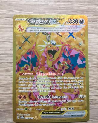 carta pokemon Charizard ex Teracristal gold