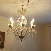Lampadario in cristallo vintage