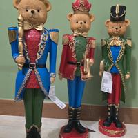 Set di tre orsetti a tema schiaccianoci di 50 Cm