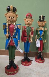 Set di tre orsetti a tema schiaccianoci di 50 Cm