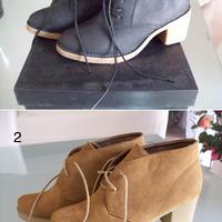 Scarpe donna polacchino allacciato e tipo camoscio