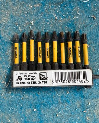 Set 10 inserti DeWalt FLEXTORQ Torx T20 T25 T30