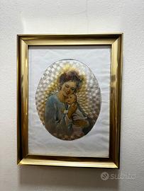 Quadro religioso Madonna con Bambino – cornice oro
