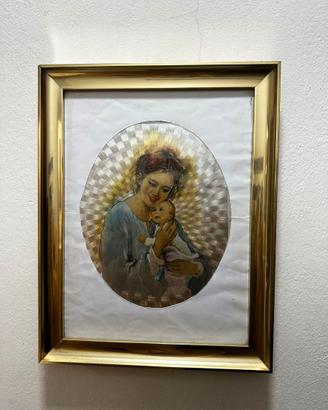 Quadro religioso Madonna con Bambino – cornice oro
