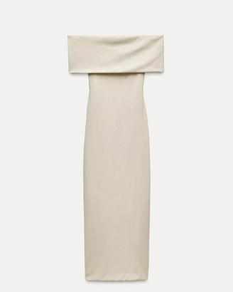 ZARA VESTITO MIDI SENZA SPALLINE
