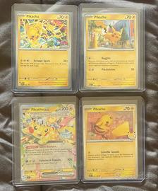Lotto 4 Pikachu Carte Pokémon