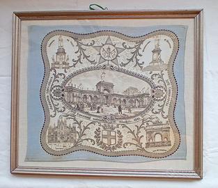 Quadro fazzoletto esposizione di milano 1881 origi