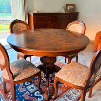 Tavolo rotondo allungabile + sedie vintage