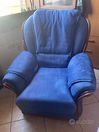 Poltrona blu velluto