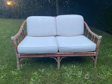 Divano vintage in bambù stile McGuire – 2 posti