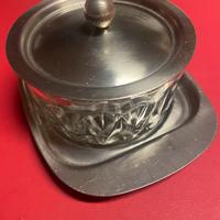 Portaburro in vetro e acciaio