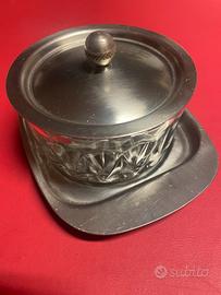 Portaburro in vetro e acciaio