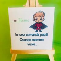 Mini tela con cavalletto spiritosa per il papà
