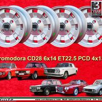 4 pz. cerchi Lancia CD28 6x14 ET22.5 Fulvia 2000