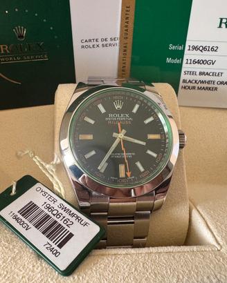 Rolex Milgauss vetro verde 116400gv full set