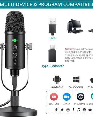 AVEEK BM-86 Microfono USB a condensatore