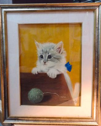Quadro ad olio. Soggetto Gatto