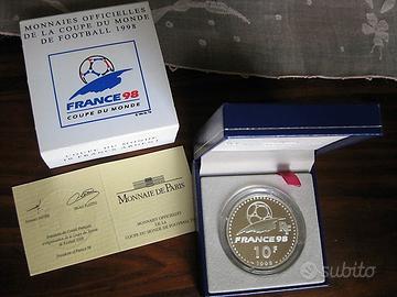 10 Franchi in Argento-Coupe du Monde "FRANCE '98"