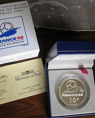 10 Franchi in Argento-Coupe du Monde "FRANCE '98"