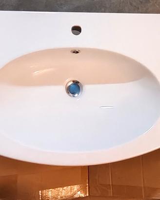 Lavabo bagno in mineralmarmo 90 cm bianco opaco (n