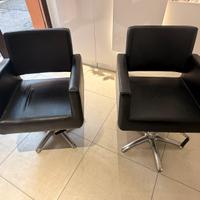 2 poltrone da parrucchiere con pompa idraulica