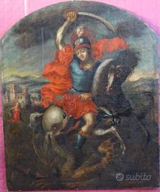 QUADRO S. GIORGIO ANTICO DIPINTO SU TELA