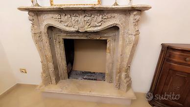 rivestimento camino in marmo classico fine 900