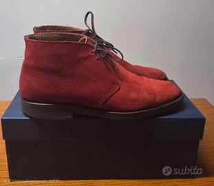 Polacchine uomo Pollini in camoscio rosso/bordeaux