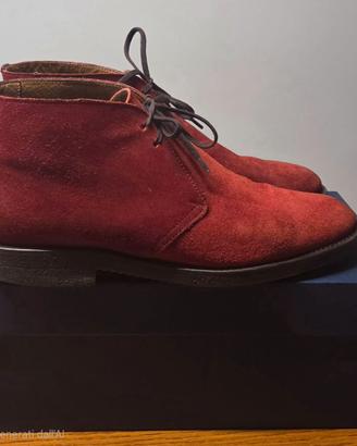 Polacchine uomo Pollini in camoscio rosso/bordeaux