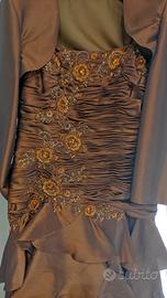 Abito x cerimonia,completo di giacchino bronzo 