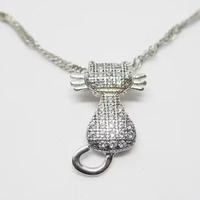 Ciondolo Gattino in Argento 925 e Zirconi