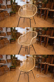 sedie in bambu e struttura in ferro