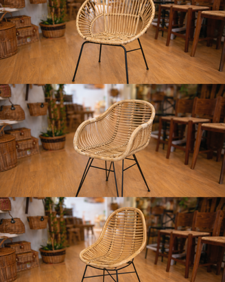 sedie in bambu e struttura in ferro