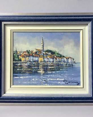 Quadro di Rovigno dipinto a mano su tela
