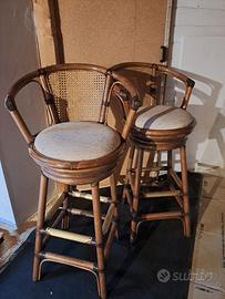 2 sedie alte girevoli stile bamboo