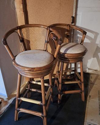 2 sedie alte girevoli stile bamboo