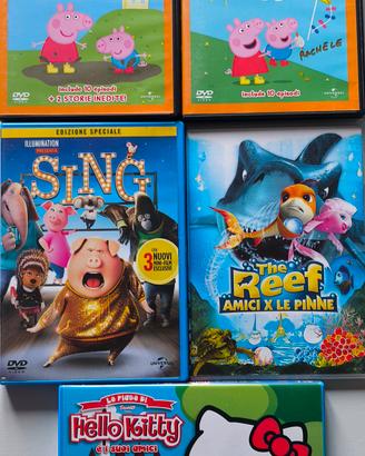 Lotto 5  film DVD bambini: Peppa Pig, Sing, Reef


