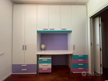 Armadio cameretta con ponte scrivania