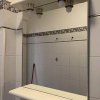 Specchio bagno con mensola e due punti luce