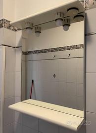 Specchio bagno con mensola e due punti luce