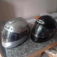 casco moto integrale nero e silver