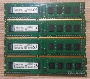 MEMORIE RAM DDR3 1333Mhz 4 MODULI 4GB TOTALE 16GB