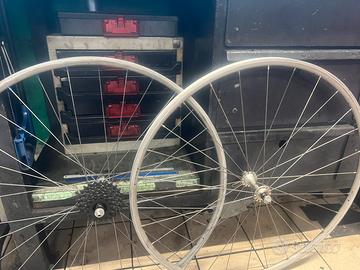 Coppia ruote bici da corsa anni 70
